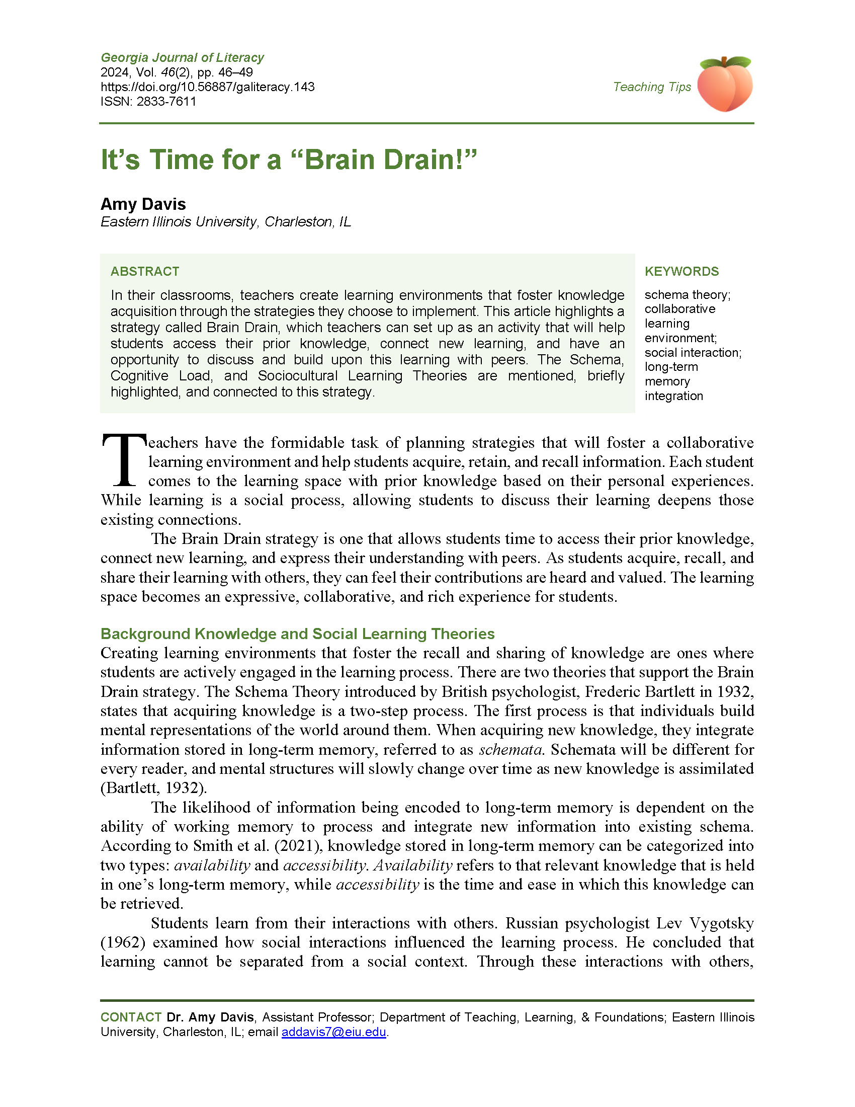 143 Time for Brain Drain (Davis, 2024)