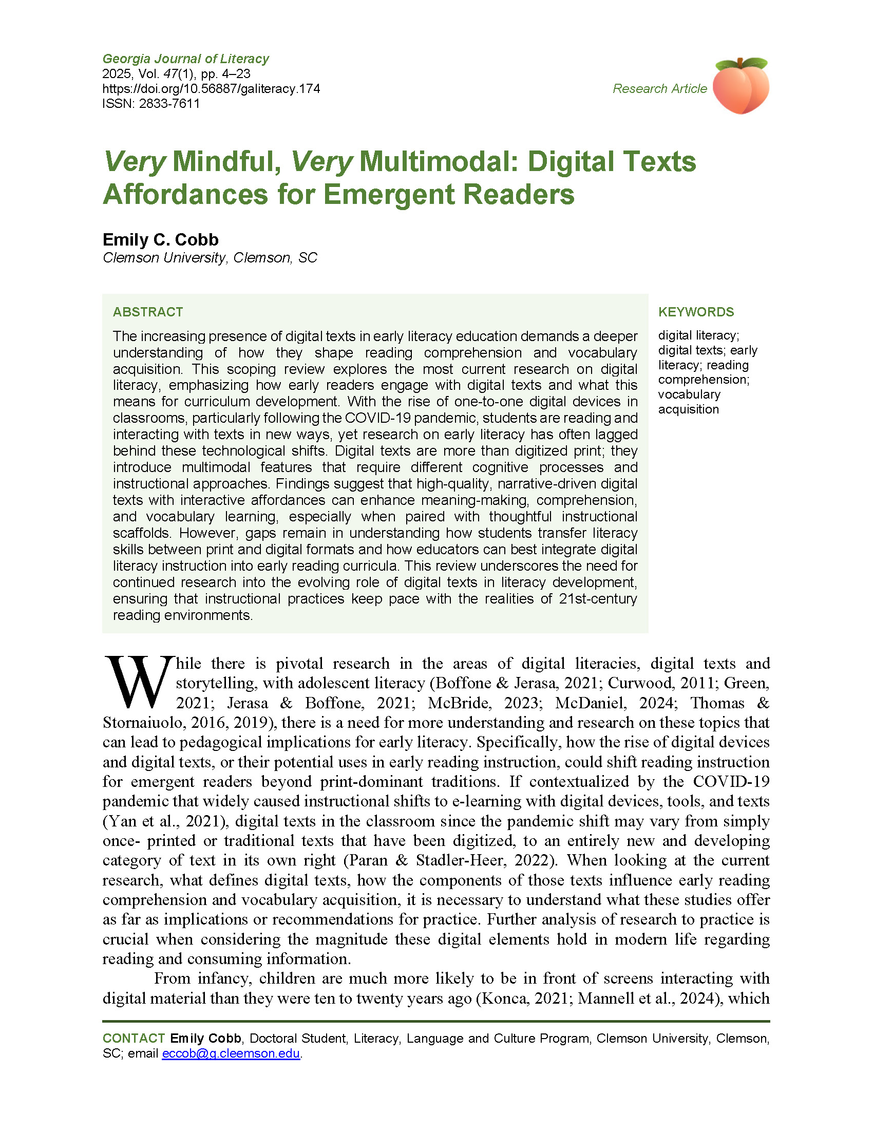 174 Very Mindful, Very Multimodal (Cobb, 2025)