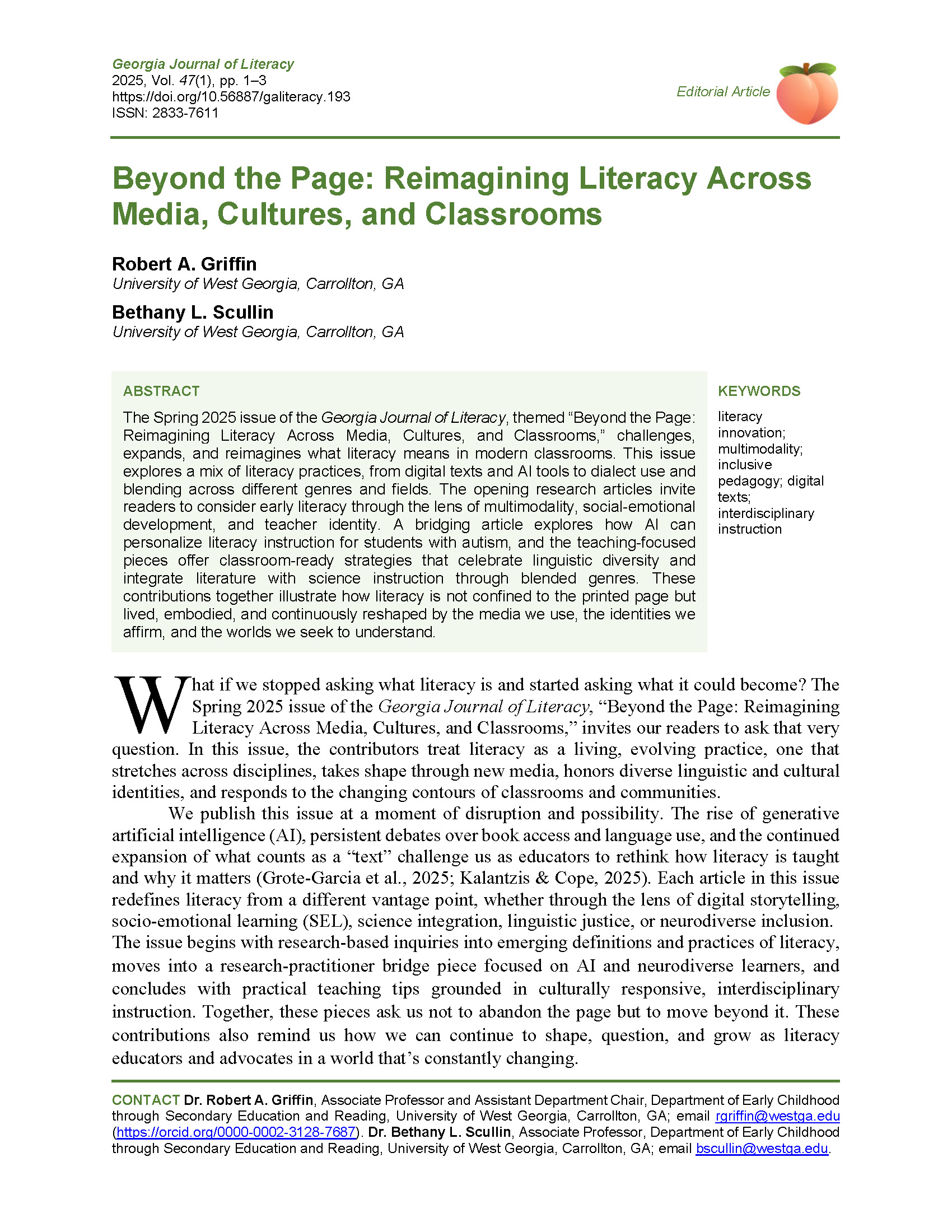 193 Beyond the Page (Griffin & Scullin, 2025)
