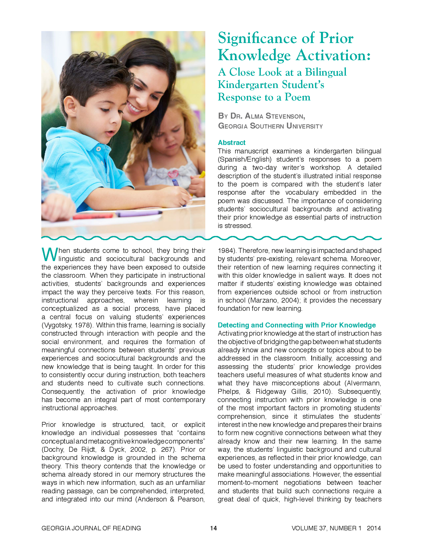 Prior Knowledge Activation (Stevenson, 2014)