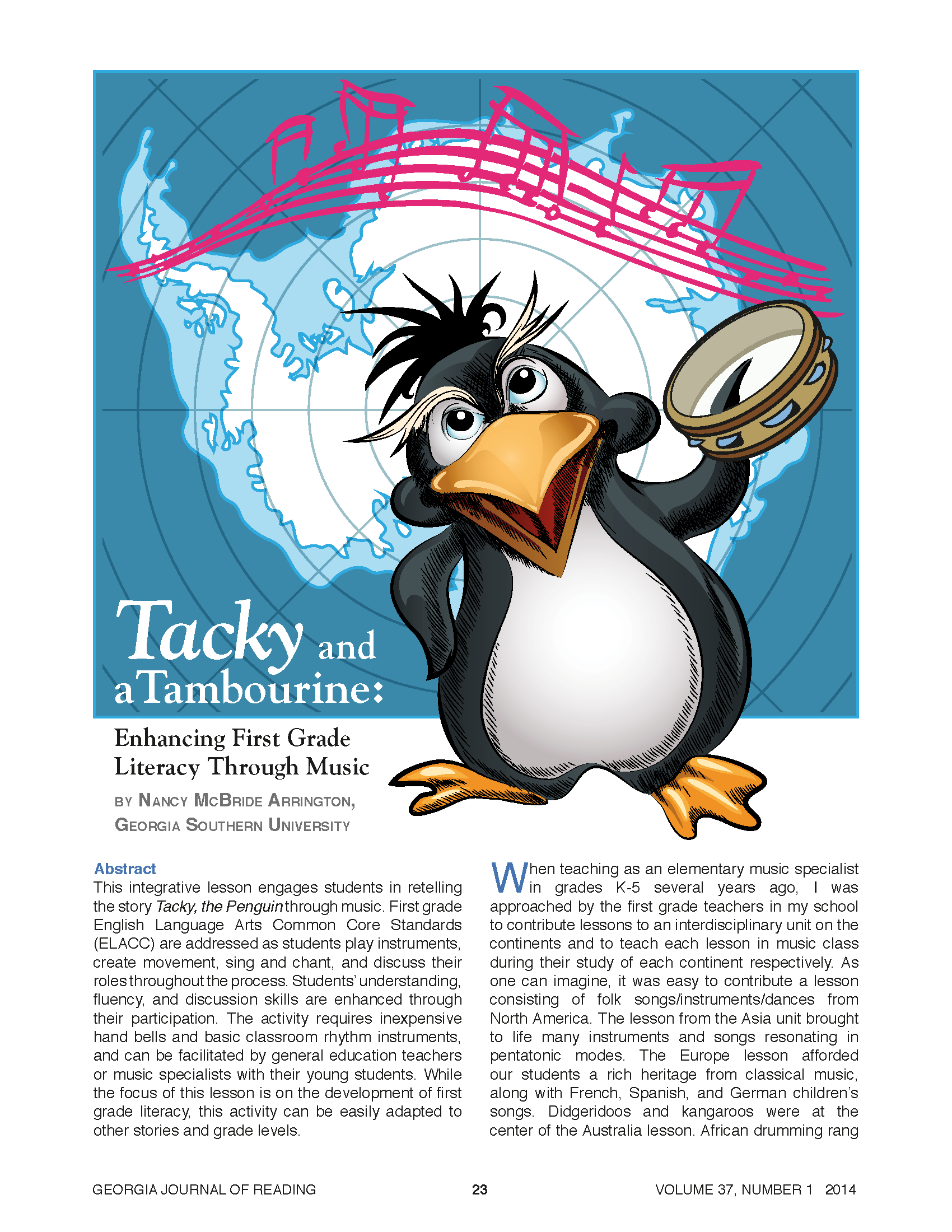 Tacky and aTambourine: Enhancing First Grade Literacy Through Music