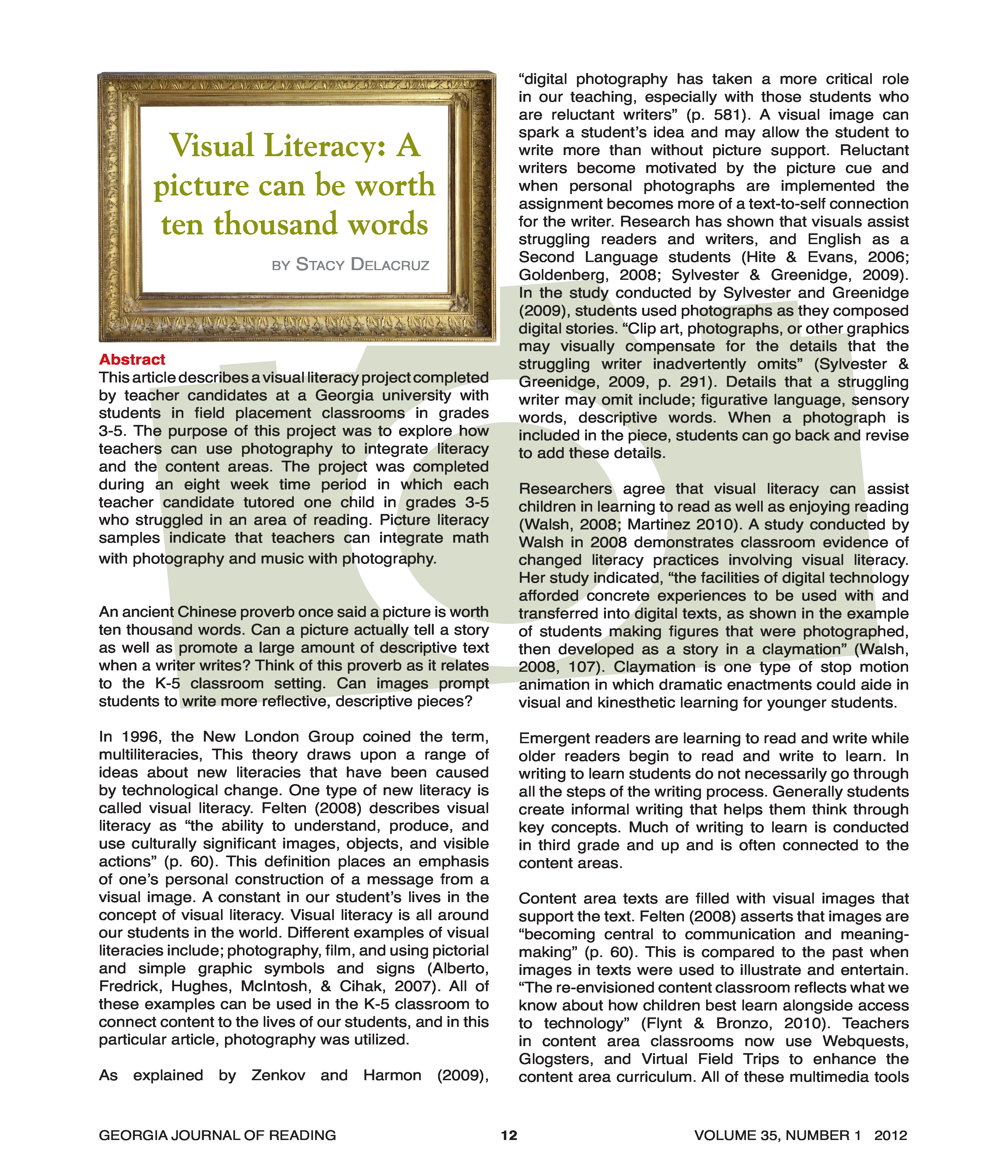 Visual Literacy: A Picture Can Be Worth Ten Thousand Words