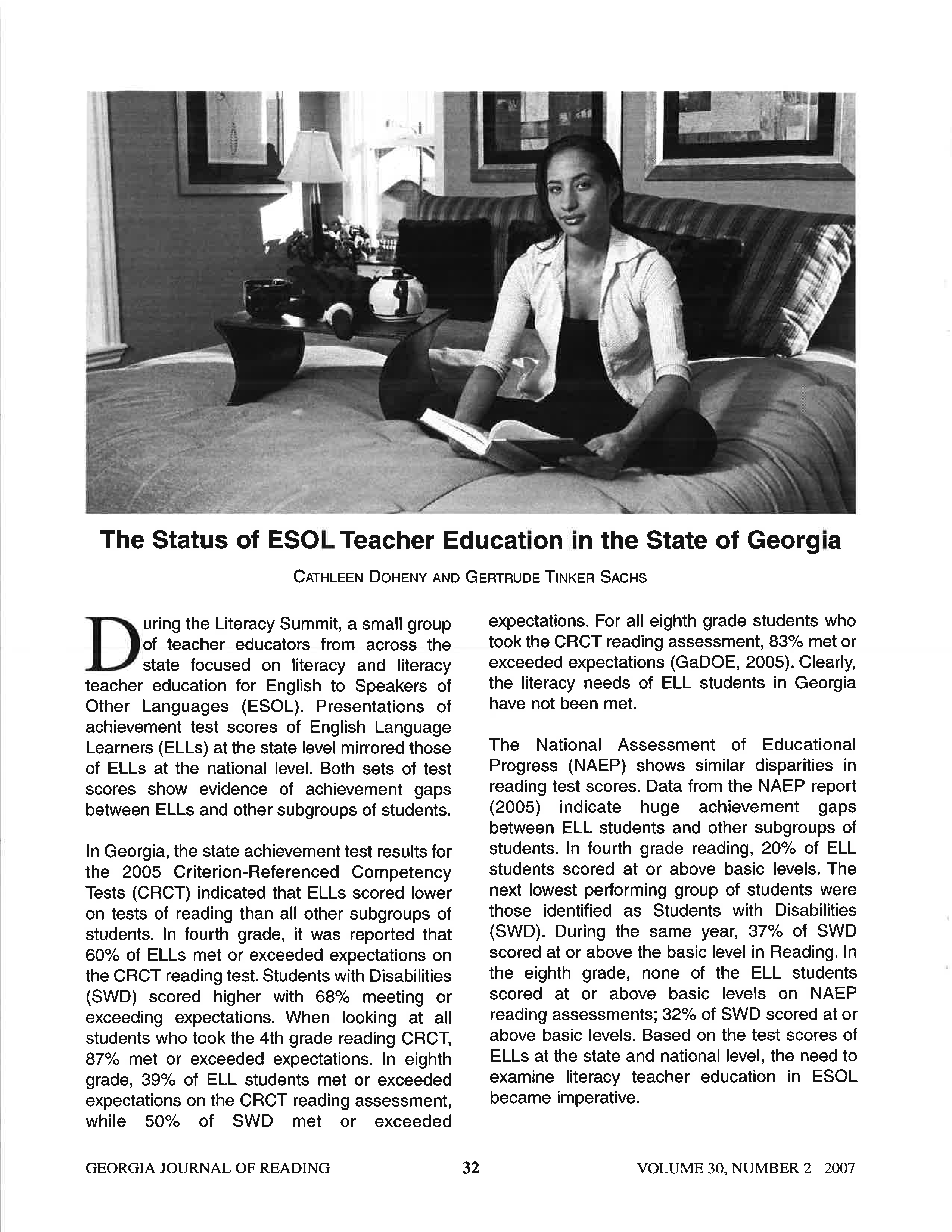 The Status of ESOL Teacher Education in the State of Georgia
